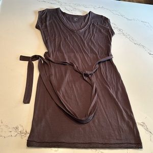 Dark brown Icebreaker short dress (with tie), medium